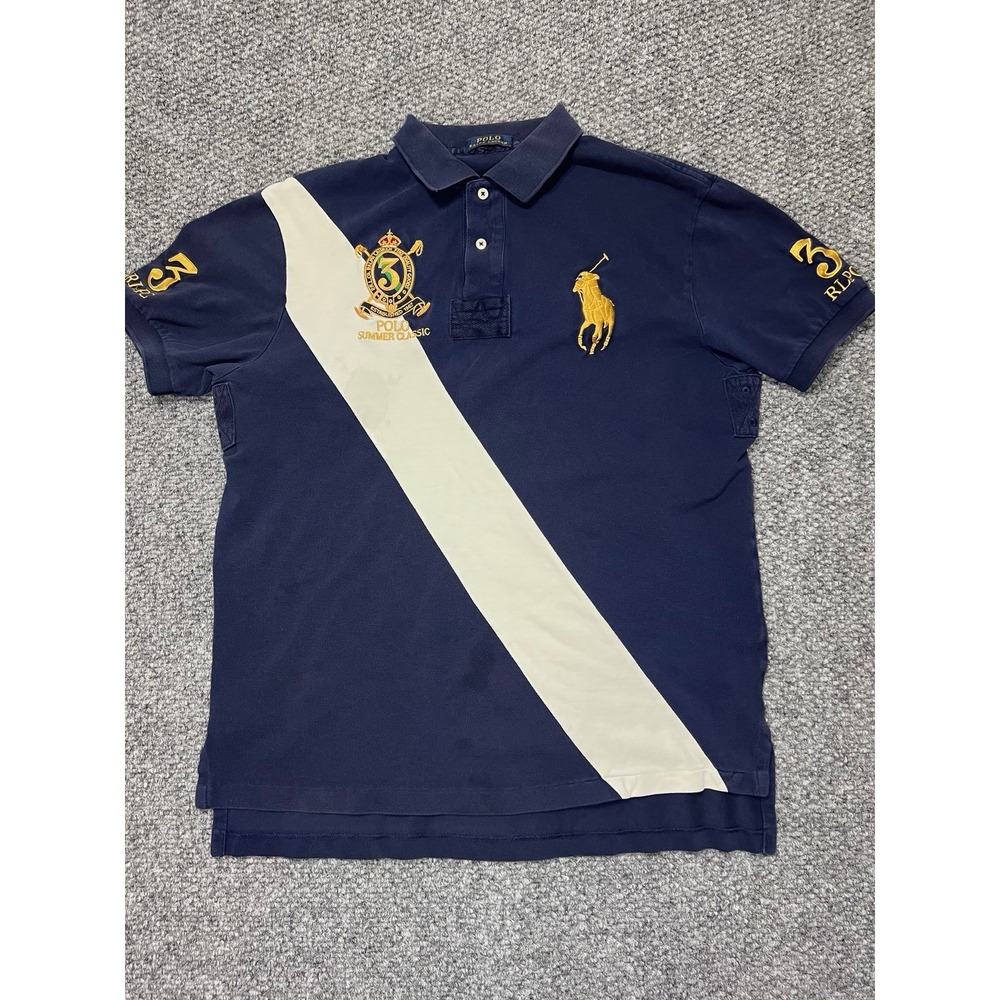 Polo Ralph Lauren Summer Classic XL Rugby Colorblock Polo Shirt Embroidered Logo